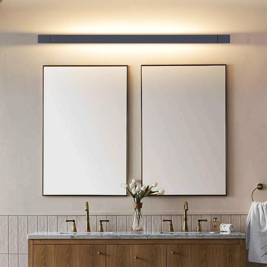 Brilagi - Iluminación LED para espejo de baño AQUA LINE LED/36W/230V 120 cm IP44 negra CRI 90