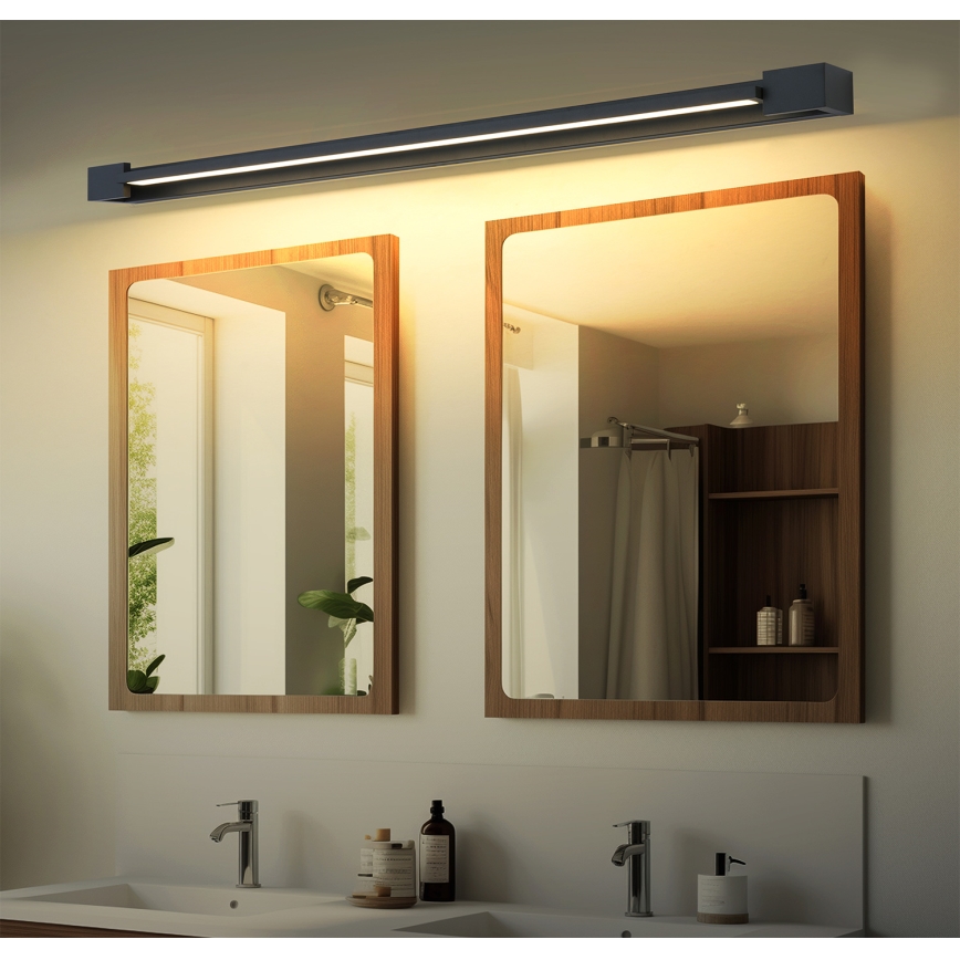 Brilagi - Iluminación LED para espejo de baño AQUA LINE LED/36W/230V 120 cm IP44 negra CRI 90