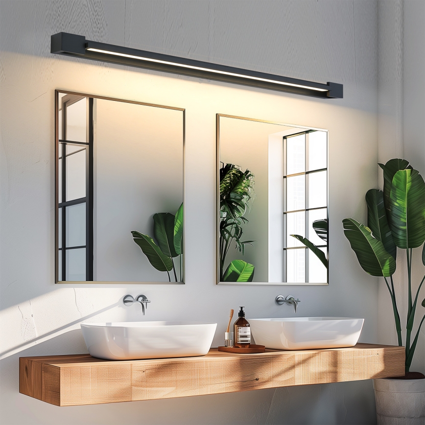 Brilagi - Iluminación LED para espejo de baño AQUA LINE LED/36W/230V 120 cm IP44 negra CRI 90