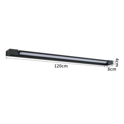Brilagi - Iluminación LED para espejo de baño AQUA LINE LED/36W/230V 120 cm IP44 negra CRI 90
