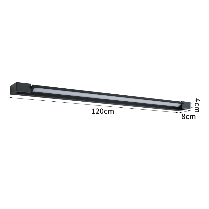Brilagi - Iluminación LED para espejo de baño AQUA LINE LED/36W/230V 120 cm IP44 negra CRI 90