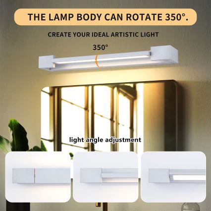 Brilagi - Iluminación LED para espejo de baño AQUA LINE LED/12W/230V 45 cm IP44 cromo mate CRI 90
