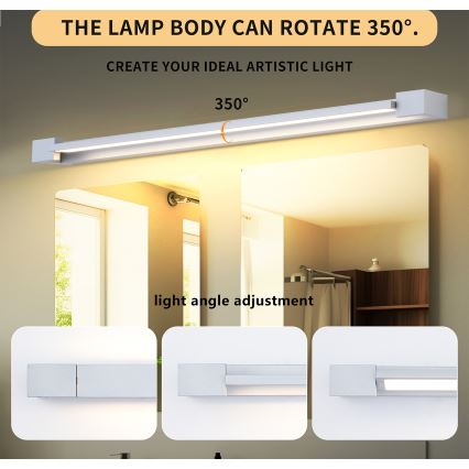 Brilagi - Iluminación LED para espejo de baño AQUA LINE LED/36W/230V 120 cm IP44 cromo mate CRI 90