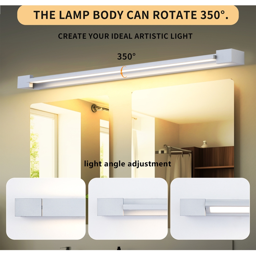 Brilagi - Iluminación LED para espejo de baño AQUA LINE LED/36W/230V 120 cm IP44 cromo mate CRI 90