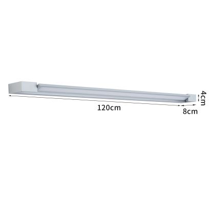Brilagi - Iluminación LED para espejo de baño AQUA LINE LED/36W/230V 120 cm IP44 cromo mate CRI 90