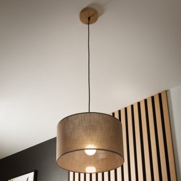 Brilagi - LED Lámpara colgante ANTHONY 1xE27/60W/230V roble/marrón