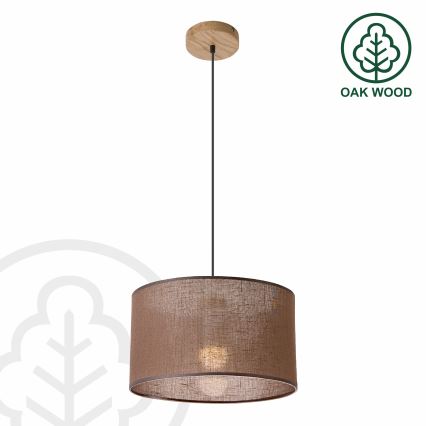 Brilagi - LED Lámpara colgante ANTHONY 1xE27/60W/230V roble/marrón