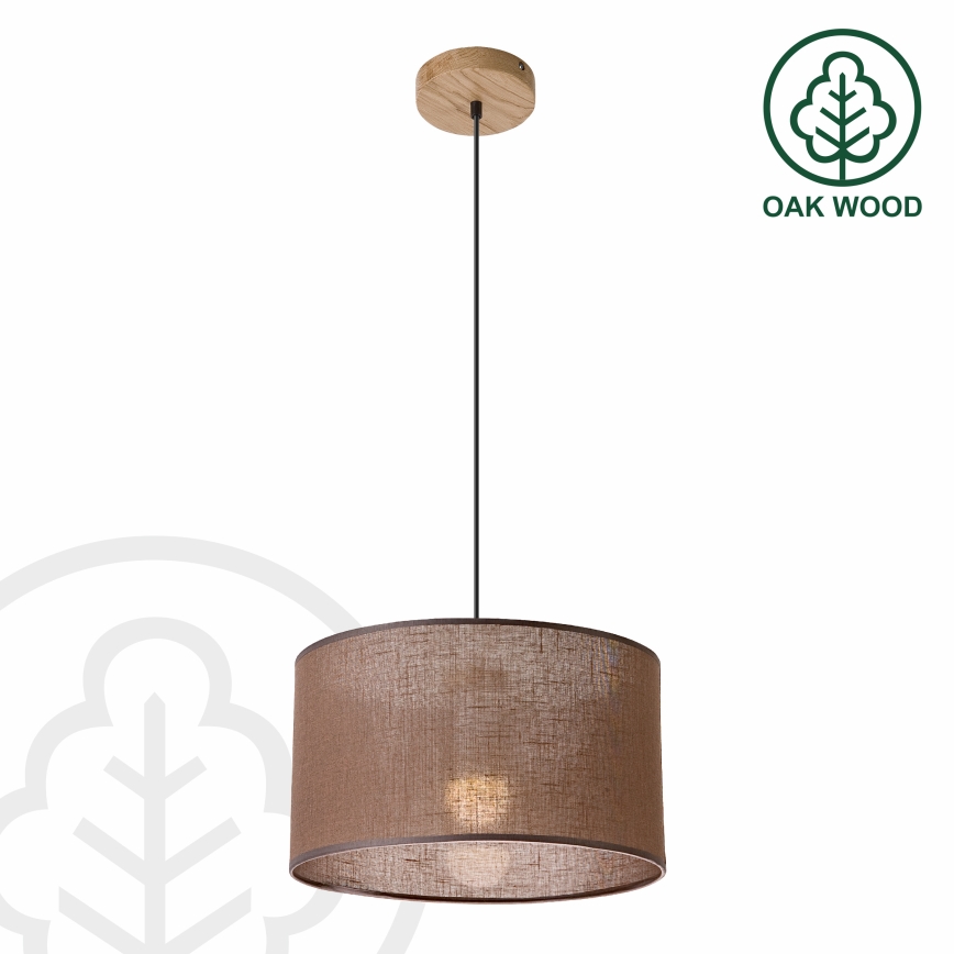 Brilagi - LED Lámpara colgante ANTHONY 1xE27/60W/230V roble/marrón