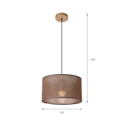 Brilagi - LED Lámpara colgante ANTHONY 1xE27/60W/230V roble/marrón