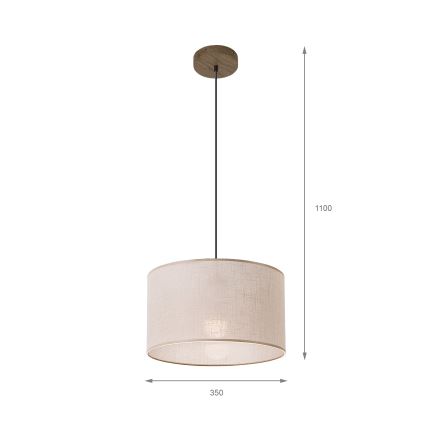 Brilagi - LED Lámpara colgante con cable ANTHONY 1xE27/60W/230V roble nogal/beige