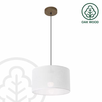 Brilagi - LED Lámpara colgante con cable ANTHONY 1xE27/60W/230V roble nogal/blanco