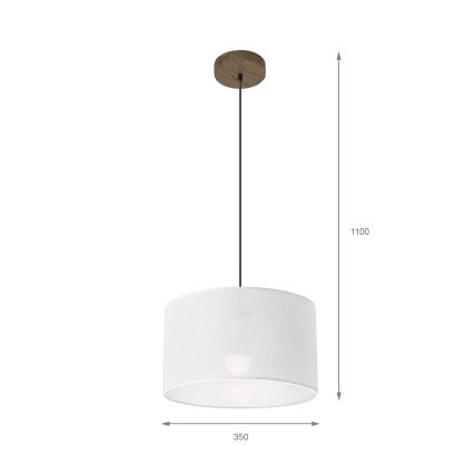 Brilagi - LED Lámpara colgante con cable ANTHONY 1xE27/60W/230V roble nogal/blanco