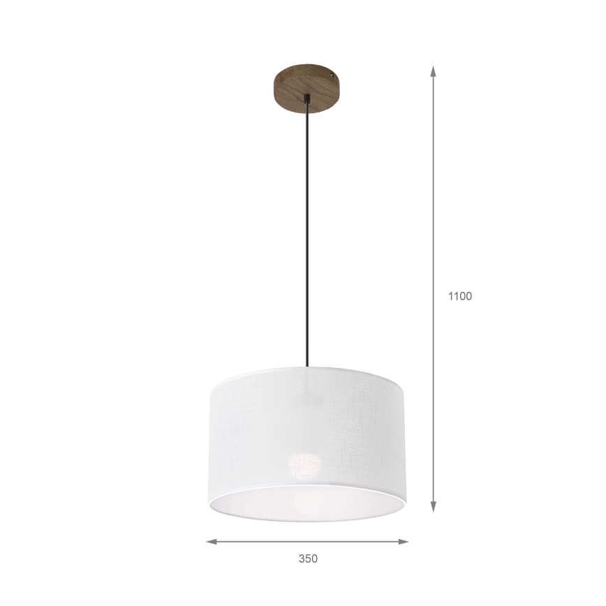 Brilagi - LED Lámpara colgante con cable ANTHONY 1xE27/60W/230V roble nogal/blanco