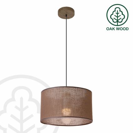 Brilagi - LED Lámpara colgante con cable ANTHONY 1xE27/60W/230V roble nogal/marrón