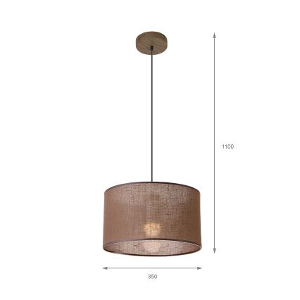 Brilagi - LED Lámpara colgante con cable ANTHONY 1xE27/60W/230V roble nogal/marrón