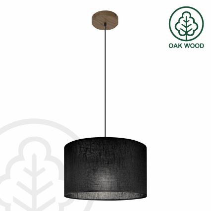 Brilagi - LED Lámpara colgante con cable ANTHONY 1xE27/60W/230V roble nogal/negro