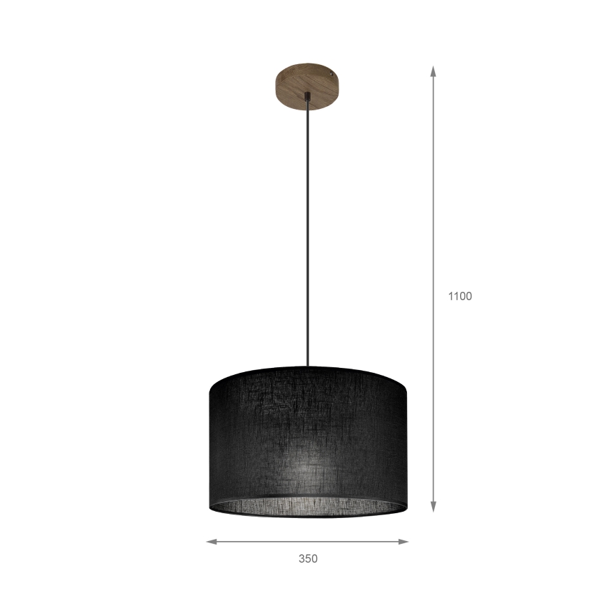 Brilagi - LED Lámpara colgante con cable ANTHONY 1xE27/60W/230V roble nogal/negro