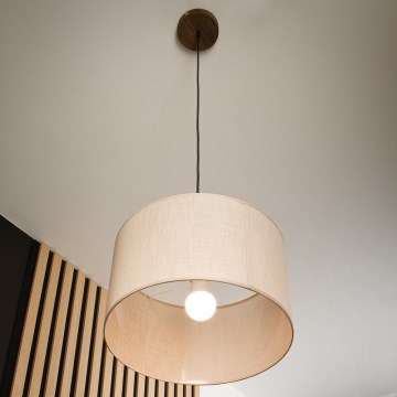 Brilagi - LED Lámpara colgante con cable ANTHONY 1xE27/60W/230V roble nogal/beige