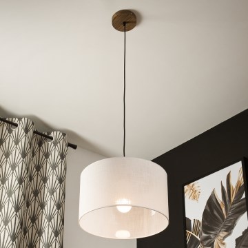 Brilagi - LED Lámpara colgante con cable ANTHONY 1xE27/60W/230V roble nogal/blanco