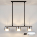 Brilagi - LED Lámpara colgante con cable AURA LUX 3xGX53/30W/230V negro/ahumado