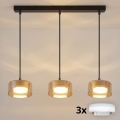 Brilagi - LED Lámpara colgante con cable AURA LUX 3xGX53/30W/230V negro/dorado