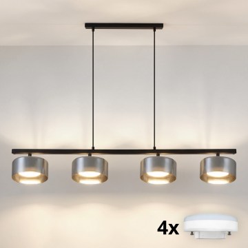 Brilagi - LED Lámpara colgante con cable AURA LUX 4xGX53/30W/230V negro/ahumado