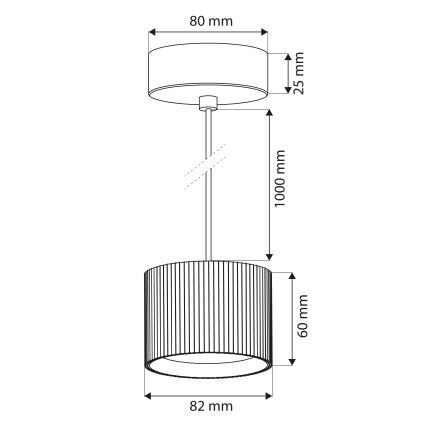 Brilagi - LED Lámpara colgante con cable STRIPY 1xGX53/15W/230V negra