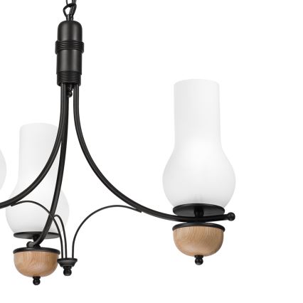 Brilagi - LED Lámpara colgante con cadena COTTAGE 3xE14/40W/230V haya/blanco