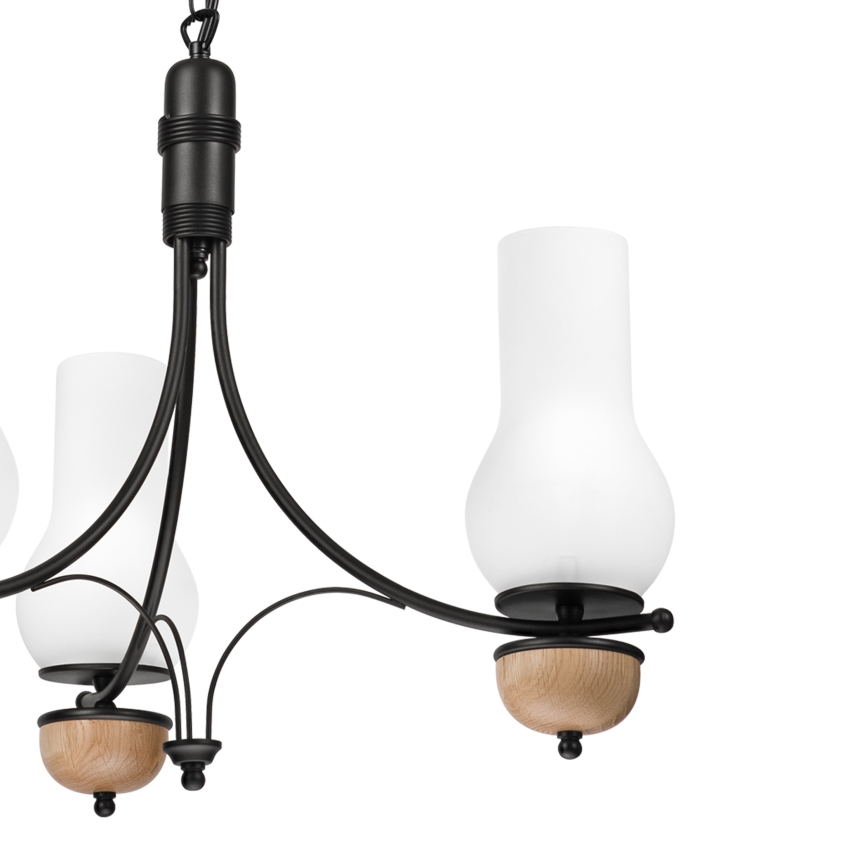 Brilagi - LED Lámpara colgante con cadena COTTAGE 3xE14/40W/230V haya/blanco