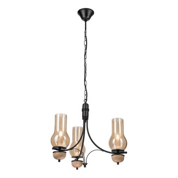 Brilagi - LED Lámpara colgante con cadena COTTAGE 3xE14/40W/230V haya/marrón