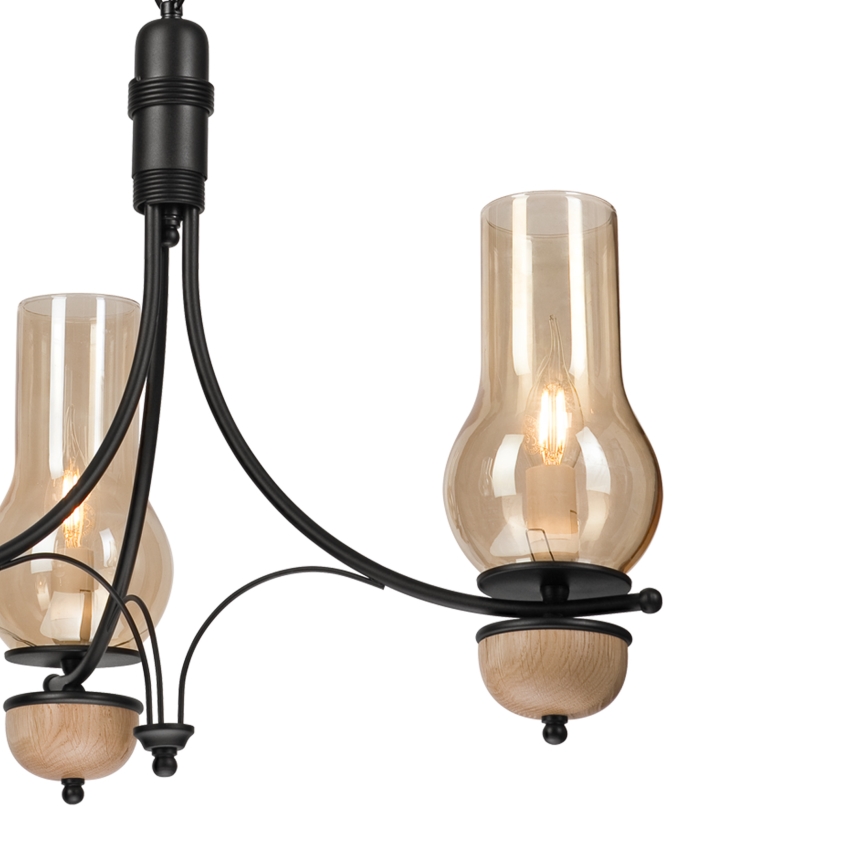 Brilagi - LED Lámpara colgante con cadena COTTAGE 3xE14/40W/230V haya/marrón