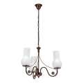 Brilagi - LED Lámpara colgante con cadena COTTAGE 3xE14/40W/230V marrón/blanco