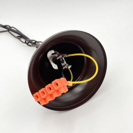 Brilagi - LED Lámpara colgante con cadena COTTAGE 3xE14/40W/230V marrón