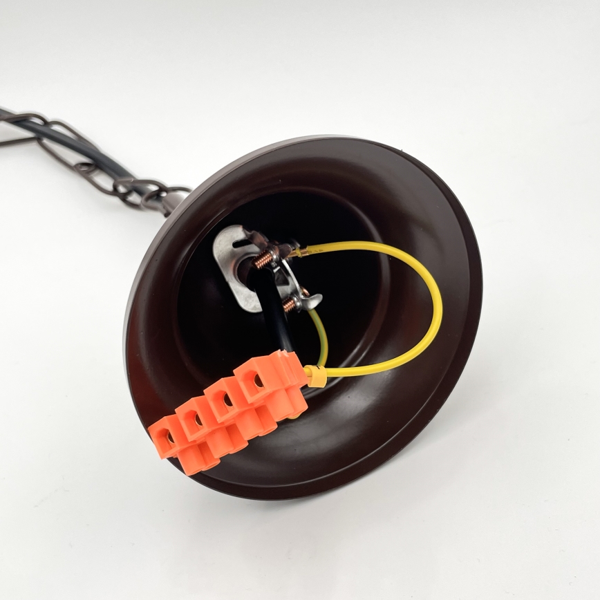 Brilagi - LED Lámpara colgante con cadena COTTAGE 3xE14/40W/230V marrón
