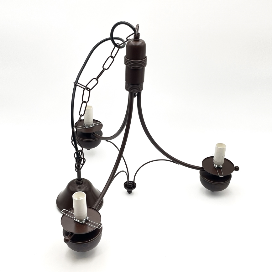Brilagi - LED Lámpara colgante con cadena COTTAGE 3xE14/40W/230V roble/marrón