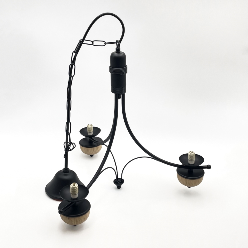 Brilagi - LED Lámpara colgante con cadena COTTAGE 3xG9/40W/230V haya/blanco