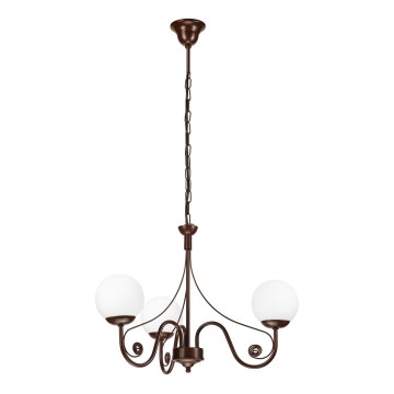 Brilagi - LED Lámpara colgante con cadena COTTAGE 3xG9/40W/230V marrón/blanco