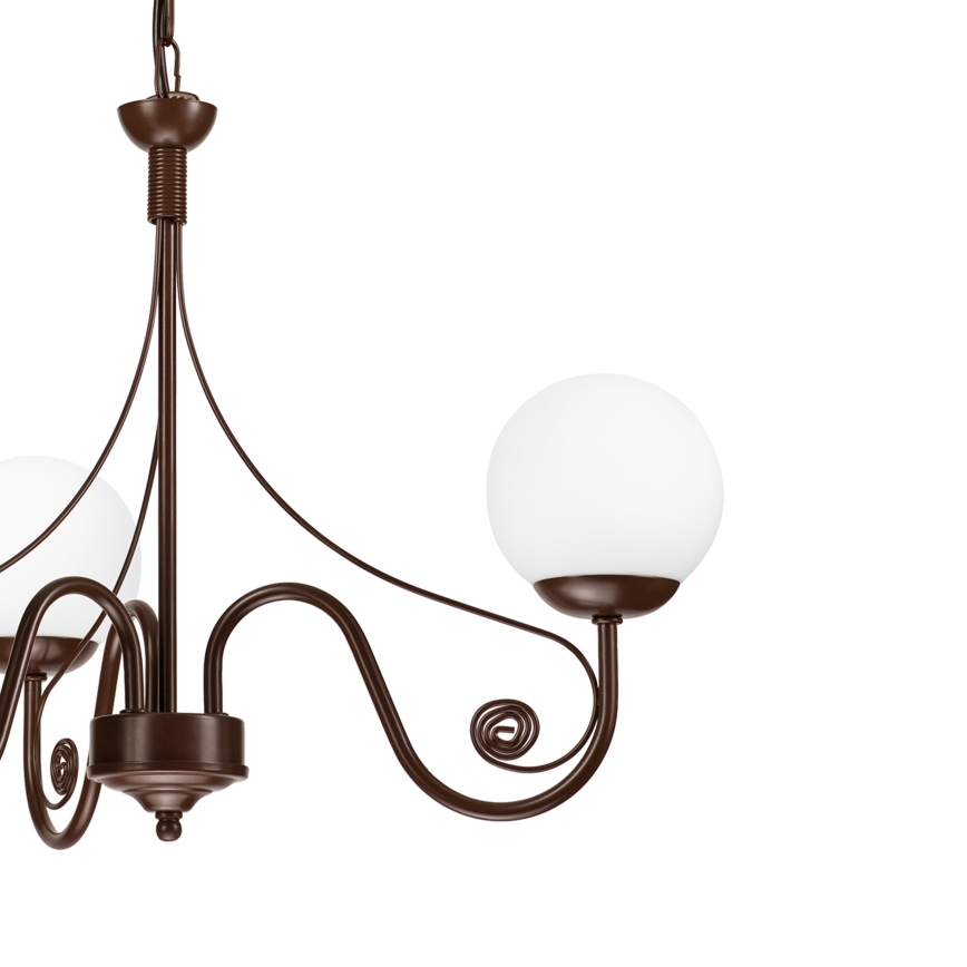 Brilagi - LED Lámpara colgante con cadena COTTAGE 3xG9/40W/230V marrón/blanco