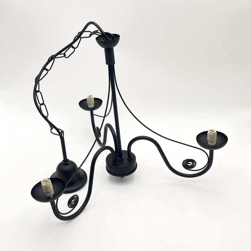 Brilagi - LED Lámpara colgante con cadena COTTAGE 3xG9/40W/230V negro/blanco