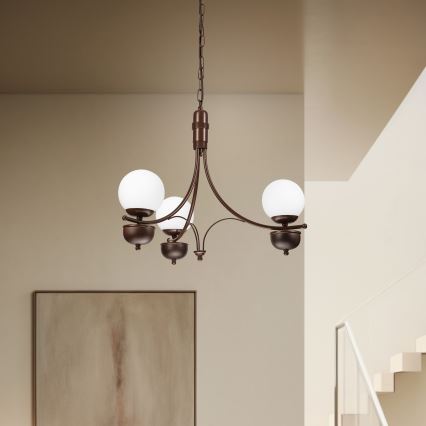 Brilagi - LED Lámpara colgante con cadena COTTAGE 3xG9/40W/230V roble/blanco