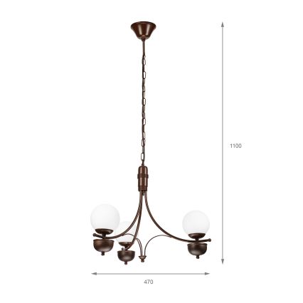 Brilagi - LED Lámpara colgante con cadena COTTAGE 3xG9/40W/230V roble/blanco