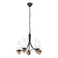 Brilagi - LED Lámpara colgante con cadena COTTAGE 5xE14/40W/230V haya/blanco