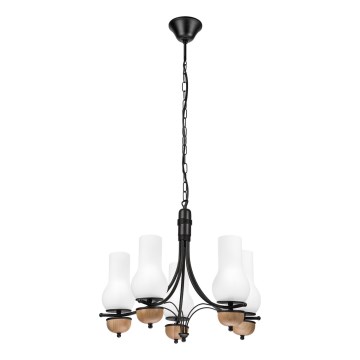 Brilagi - LED Lámpara colgante con cadena COTTAGE 5xE14/40W/230V haya/blanco