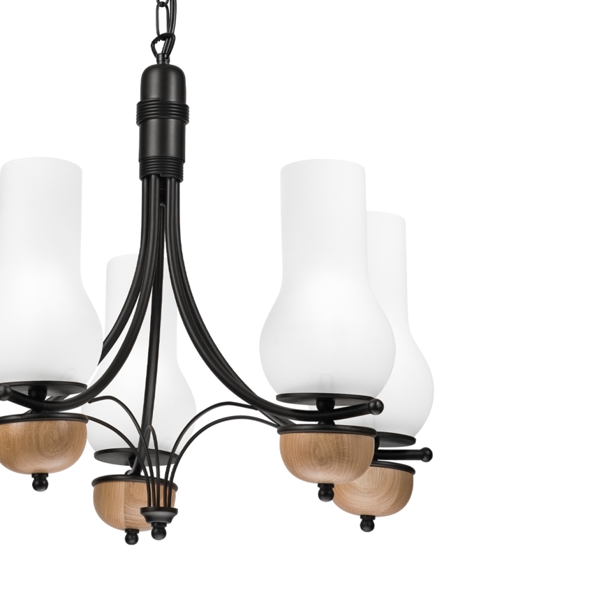 Brilagi - LED Lámpara colgante con cadena COTTAGE 5xE14/40W/230V haya/blanco