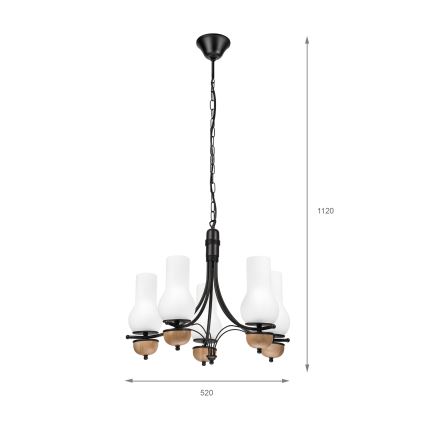 Brilagi - LED Lámpara colgante con cadena COTTAGE 5xE14/40W/230V haya/blanco