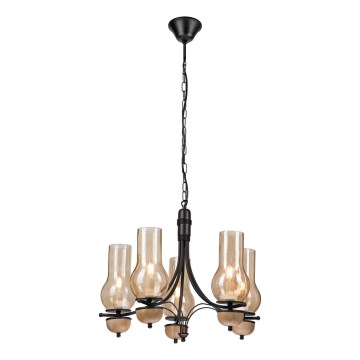 Brilagi - LED Lámpara colgante con cadena COTTAGE 5xE14/40W/230V haya/marrón