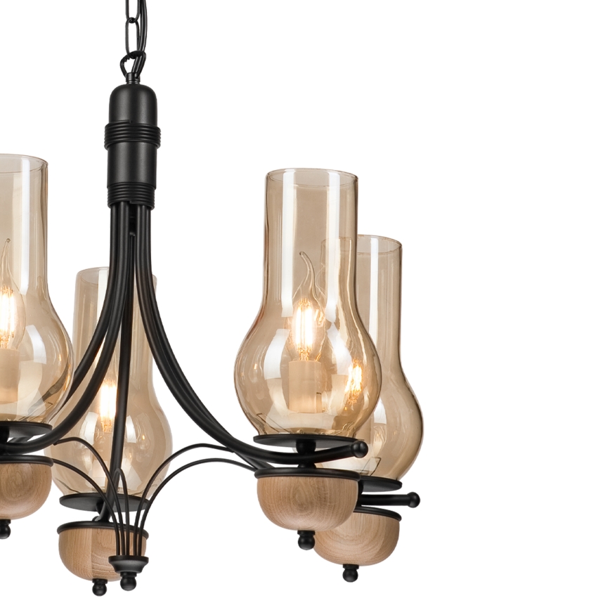 Brilagi - LED Lámpara colgante con cadena COTTAGE 5xE14/40W/230V haya/marrón