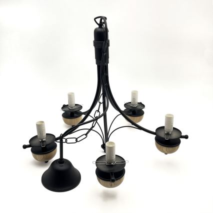 Brilagi - LED Lámpara colgante con cadena COTTAGE 5xE14/40W/230V haya/marrón
