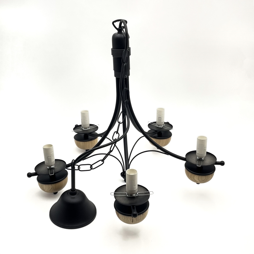 Brilagi - LED Lámpara colgante con cadena COTTAGE 5xE14/40W/230V haya/marrón