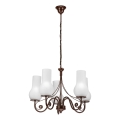 Brilagi - LED Lámpara colgante con cadena COTTAGE 5xE14/40W/230V marrón/blanco
